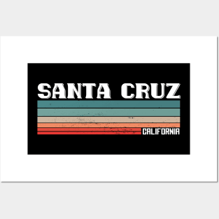 Santa Cruz California Retro Vintage Sunset Posters and Art